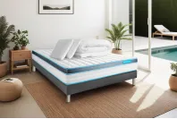 Pack lit complet 160x200 cm - Matelas + Sommier Gris + 2 oreillers + Couette - Perform Pack lit complet 160x200 cm - Matelas + Sommier Gris + 2 oreillers + Couette - Perform