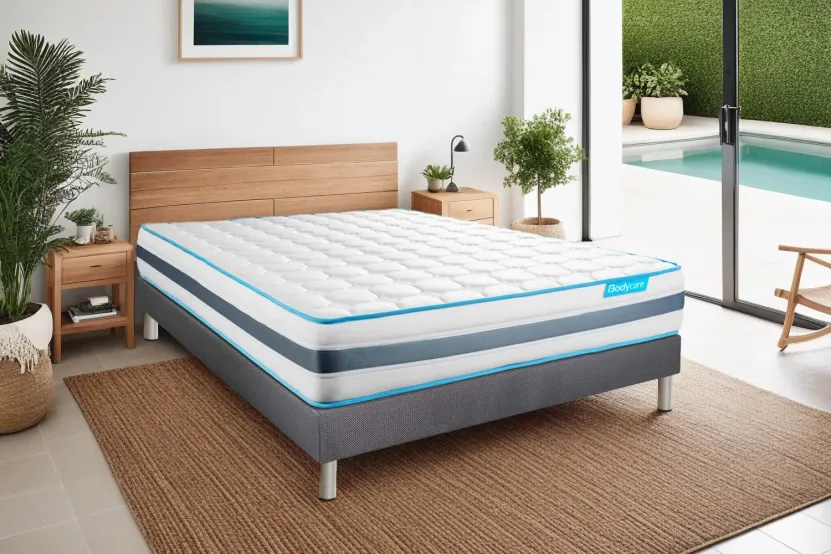 Matelas 200x200 cm Ressorts ensachés et Mémoire de forme - BodyFlex