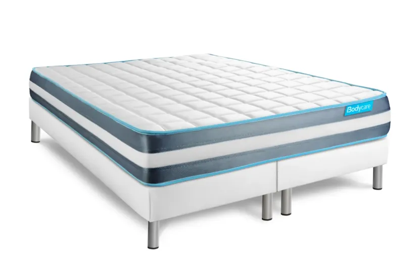 Ensemble Matelas Sommier 160x200 cm - 2 Sommiers Blanc - Bodyform