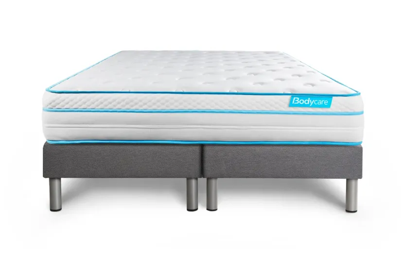 Ensemble Matelas Sommier 180x200 cm - 2 Sommiers Gris - Bodyzone+