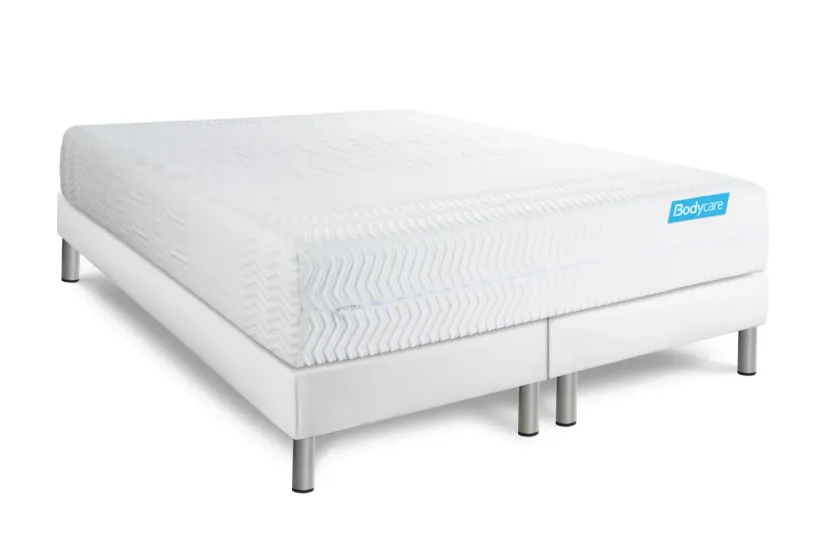 Pack lit complet 180x200 cm - Matelas + 2 Sommiers Blancs + 2 oreillers + Couette - Biocare