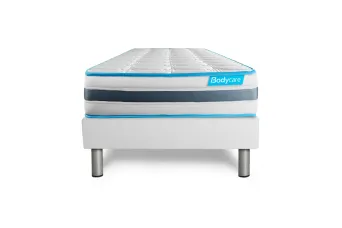 Ensemble Matelas Sommier 90x190 cm - Sommier Blanc (déjà monté) - Bodyzone