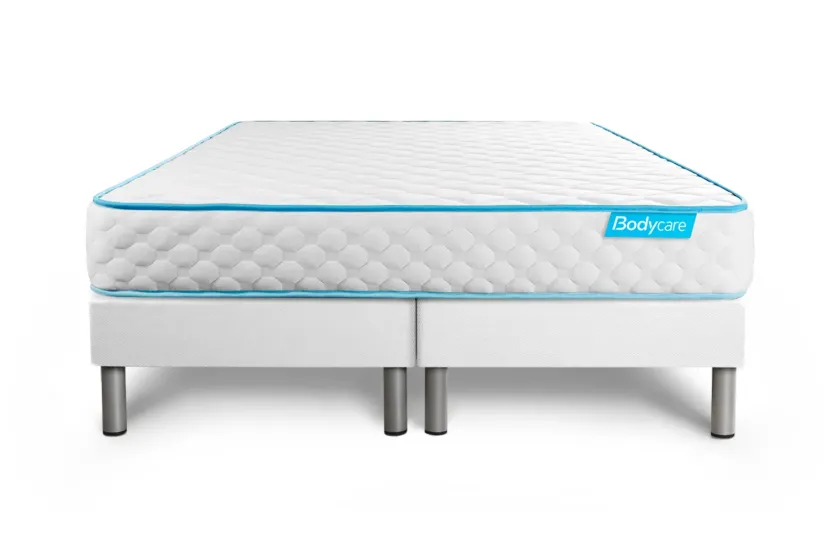 Ensemble Matelas Sommier 200x200 cm - 2 Sommiers Blanc - Bodyone