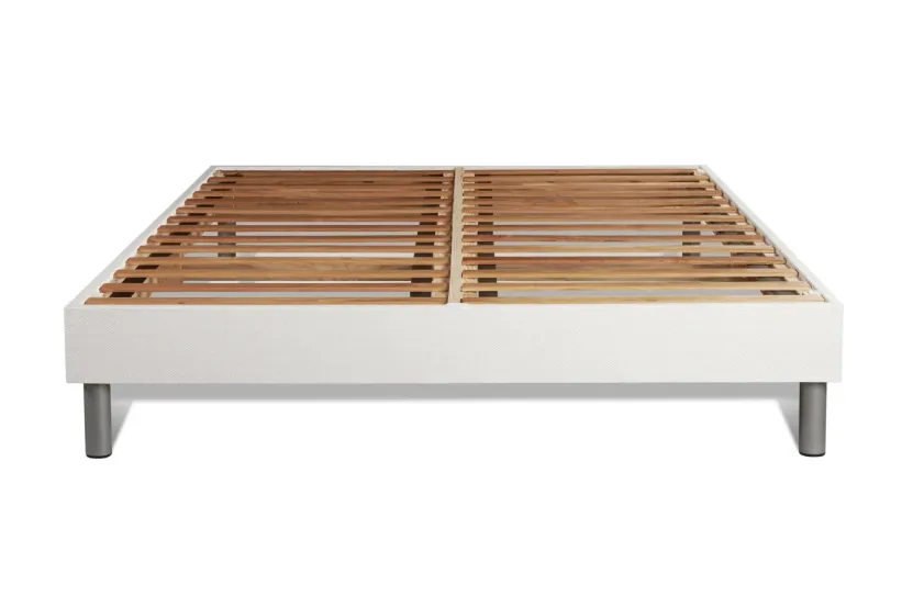 Pack lit complet 140x200 cm - Matelas + Sommier Blanc (en kit) + 2 oreillers + Couette - Bodyform