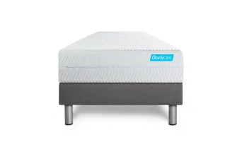 Ensemble Matelas Sommier 90x200 cm - Sommier Gris (déjà monté) - Biocare