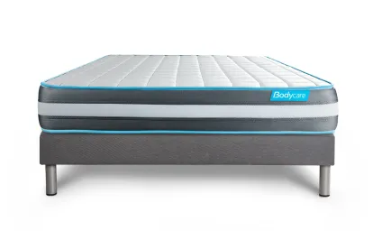 Ensemble Matelas Sommier 140x200 cm - Sommier Gris (déjà monté) - Bodyform