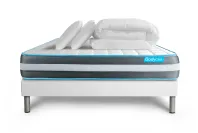 Pack lit complet 200x200 cm - Matelas + Sommier Blanc (en kit) + 2 oreillers + Couette - Bodyform Pack lit complet 200x200 cm - Matelas + Sommier Blanc (en kit) + 2 oreillers + Couette - Bodyform