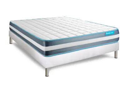 Ensemble Matelas Sommier 200x200 cm - Sommier Blanc (en kit) - Bodyform