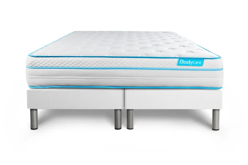 Ensemble Matelas Sommier 160x200 cm - 2 Sommiers Blanc - Bodyzone+