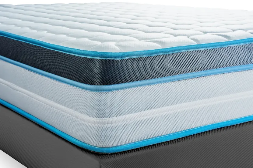 Pack lit complet 140x190 cm - Matelas + Sommier Gris (en kit) + 2 oreillers + Couette - BodyFit