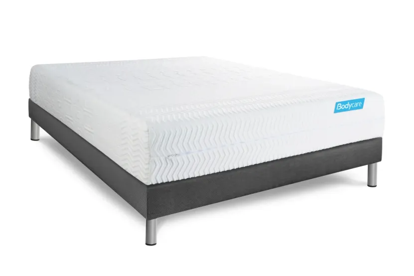 Ensemble Matelas Sommier 160x200 cm - Sommier Gris (déjà monté) - Biocare