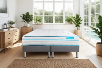 Ensemble Matelas Sommier 200x200 cm - 2 Sommiers Gris - Bodyzone+