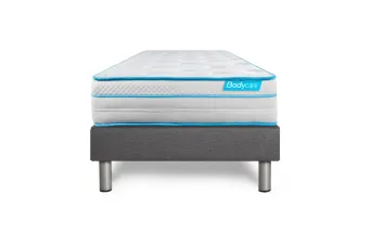 Ensemble Matelas Sommier 90x190 cm - Sommier Gris (déjà monté) - Bodyzone+