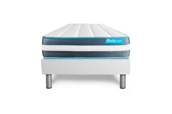 Ensemble Matelas Sommier 90x200 cm - Sommier Blanc (déjà monté) - Bodyform