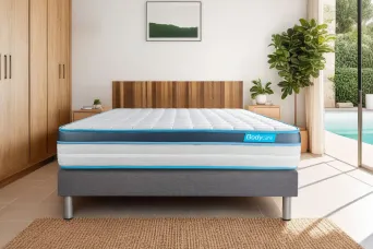 Ensemble Matelas Sommier 140x200 cm - Sommier Gris (en kit) - BodyFit